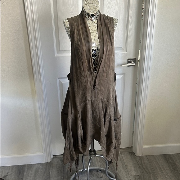 ALL SAINTS PARACHUTE ZEEDA DRESS TAUPE GREEN 10 RARE - Picture 2 of 13